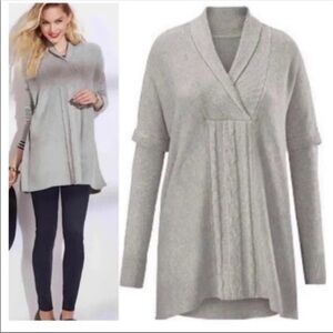 CAbi Gray Charlotte Poncho Tunic Sweater Sz S EUC